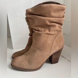 ALDO suede slouch block heel boots